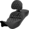 SADDLEMEN Roadsofa™ Extended Reach Seat - with Backrest - Lattice Stitch - Carbon Fiber - FL '08-'23 808-07B-207C0