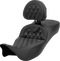 SADDLEMEN Roadsofa™ Extended Reach Seat - with Backrest - Lattice Stitch - Carbon Fiber - FL '08-'24 808-07B-207B0
