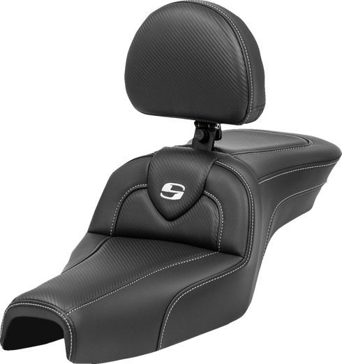 SADDLEMEN Roadsofa™ Seat - with Backrest - Carbon Fiber - XL '04-'22 807-03-185BR