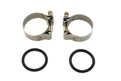 V-Twin Polished Intake Manifold Clamp Set - 35-0407