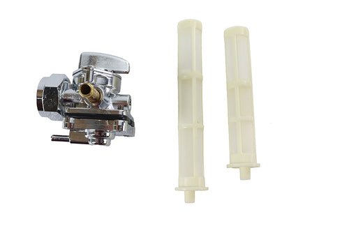 V-Twin Vacuum Petcock Fuel Valve Chrome - 35-0583