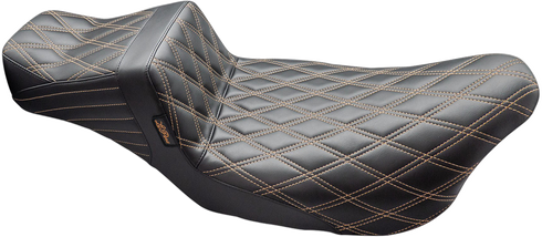 LE PERA Tailwhip Daddy Long Legs Seat - Double Diamond w/ Chestnut Thread - FLH/FLT '08-'24 LK-587DLDD-CHET