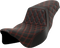 SADDLEMEN Step-Up Seat - Lattice Stitch - Red Stitch - Extended Reach - FLH/FLT '08-'23 808-07E-17504