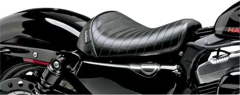 LE PERA Bare Bones Solo Seat - Pleated - Black - XL '04-'22 LK-006PT