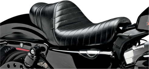 LE PERA Stubs Spoiler Seat - Pleated - Black w/ Black Stripes - XL '04-'23 LK-416BLK