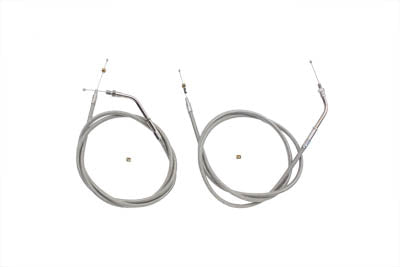 V-Twin Stainless Steel Throttle and Idle Cable Set - 36-0115
