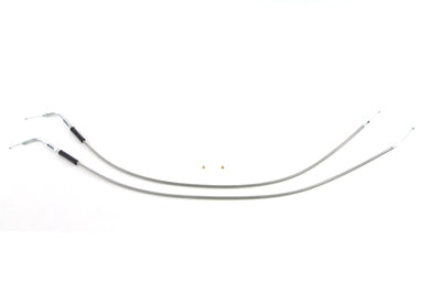 V-Twin Stainless Steel Throttle and Idle Cable Set - 36-0773