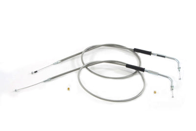 V-Twin Stainless Steel Throttle and Idle Cable Set - 36-0773