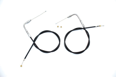 V-Twin 34.25 inch Black Throttle and Idle Cable Set - 36-0858