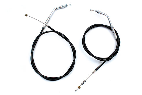 V-Twin Black Throttle and Idle Cable Set with 36.81 inch Casing - 36-0860