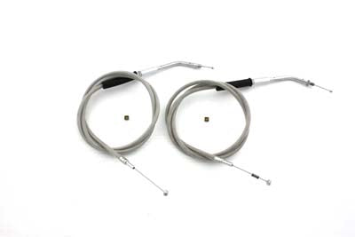 V-Twin Stainless Steel Throttle and Idle Cable Set with 45.83 inch - 36-0868
