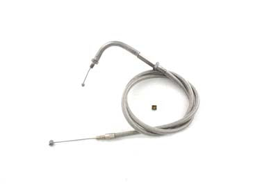V-Twin Braided Stainless Steel Throttle Cable with 33 inch Casing - 36-0901