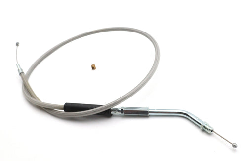 V-Twin Braided Stainless Steel Throttle Cable with 36.375 inch Casi - 36-0903