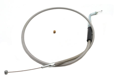V-Twin Braided Stainless Steel Throttle Cable with 36.375 inch Casi - 36-0903