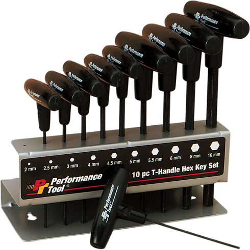 PERFORMANCE TOOL PERFORMANCE TOOL Key Set - T-Handle/Hex - Set 10 W80275 - W80275