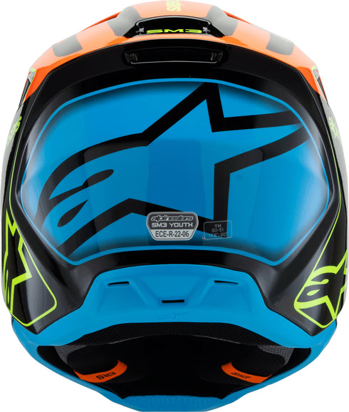 ALPINESTARS Sm3 Youth Fray Helmet Blk/Orng/Ylw Fluo Ys - 482-00083YS