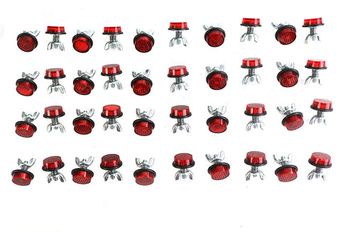 Chris Products License Plate Frame Reflector Set Red - 37-0014