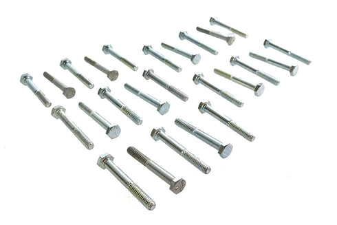 V-Twin Hex Cap Bolts Zinc 1/4 inch X 2 inch - 37-0607