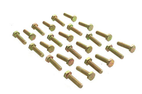 V-Twin Hex Cap Bolts Zinc 1/4 inch x 1 inch - 37-0631
