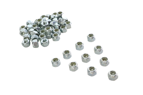 V-Twin Zinc Hex Nuts 1/4 inch-20 Nyloc - 37-0666