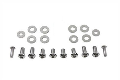 V-Twin Headlamp Cowl Screw Kit Brushed Chrome - 37-0815