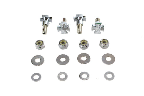 V-Twin License Plate Frame Mount Bolt Set Chrome Maltese Style - 37-1958