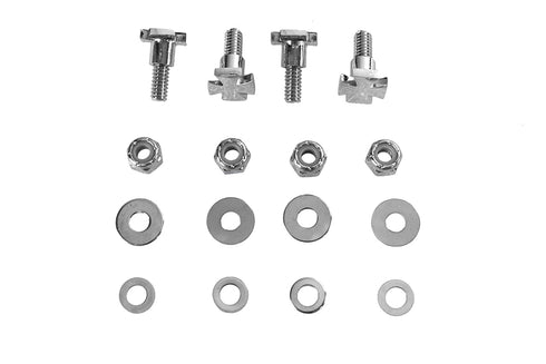 V-Twin License Plate Frame Mount Bolt Set Chrome Maltese Style - 37-1958