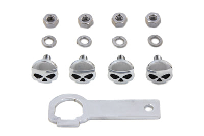 V-Twin License Plate Frame Mount Bolt Kit Skull Style - 37-1960