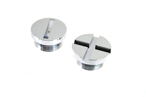 V-Twin Chrome Primary Cover Cap Set - 37-7376