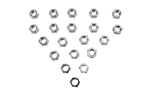 V-Twin Chrome Hex Nuts 1/2 inch-20 - 37-8116T