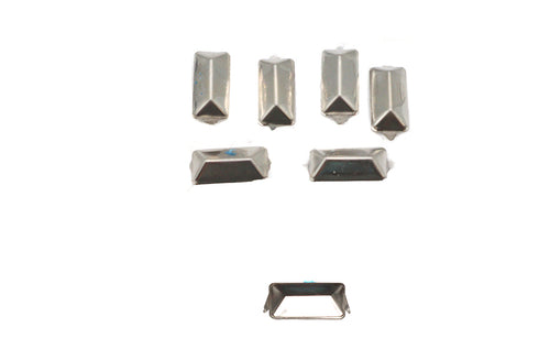 V-Twin 3/4 inch Oblong Bevel Saddlebag Spots Nickel - 37-8849