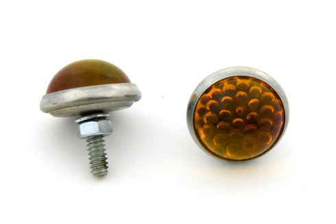 V-Twin License Plate Frame Reflectors Amber Glass - 37-8894