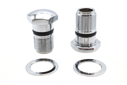 V-Twin 35mm Fork Tube Plug Set Chrome - 37-8988