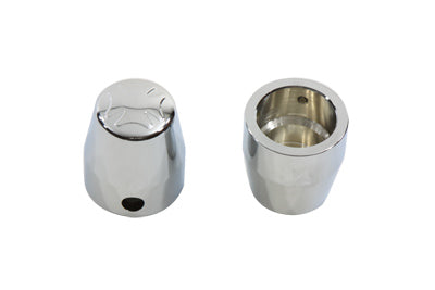 V-Twin Chrome Rear Axle Nut Caps Maltese Style - 37-9007