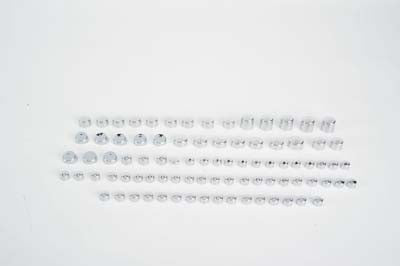 V-Twin Wyatt Gatling Chrome Bolt Cap 86 Piece Cover Kit - 37-9529