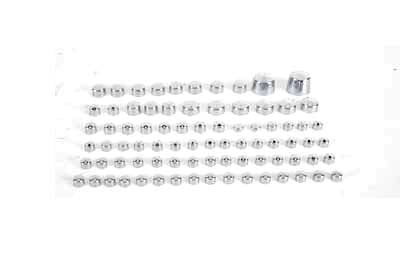 V-Twin Wyatt Gatling Chrome Bolt Cap 81 Piece Cover Kit - 37-9530