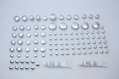 V-Twin Chrome Bolt Cap 74 Piece Cover Kit - 37-9533