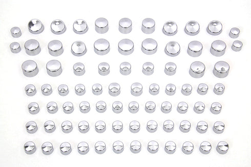 V-Twin Wyatt Gatling Chrome Bolt Cap 79 Piece Cover Kit - 37-9535