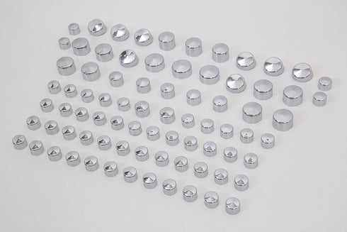 V-Twin Wyatt Gatling Chrome Bolt Cap 79 Piece Cover Kit - 37-9535