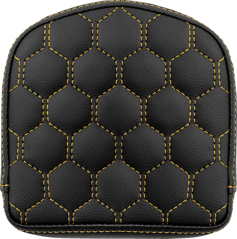 SADDLEMEN RoadSofa™ Sissy Bar Pad - Honeycomb - Gold Stitching 040849GOL