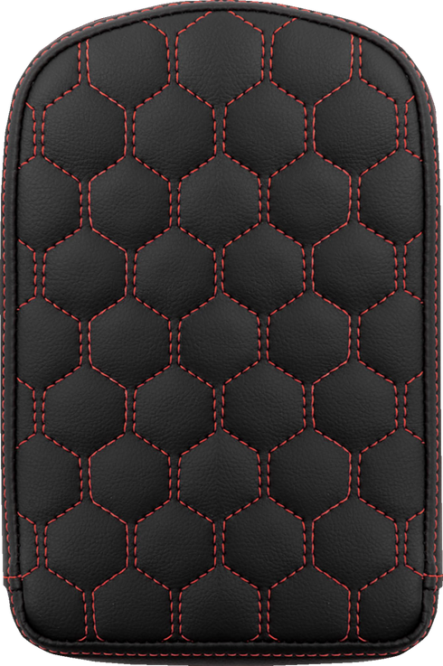 SADDLEMEN RoadSofa™ Sissy Bar Pad - Honeycomb - Red Stitching 041149RED