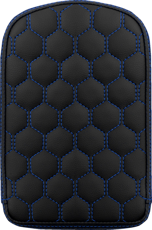 SADDLEMEN RoadSofa™ Sissy Bar Pad - Honeycomb - Blue Stitching 041149BLU
