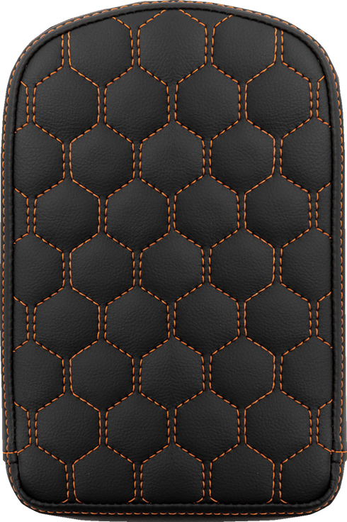 SADDLEMEN RoadSofa™ Sissy Bar Pad - Honeycomb - Orange Stitching 041149ORA