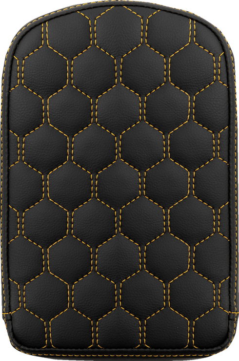 SADDLEMEN RoadSofa™ Sissy Bar Pad - Honeycomb - Gold Stitching 041149GOL