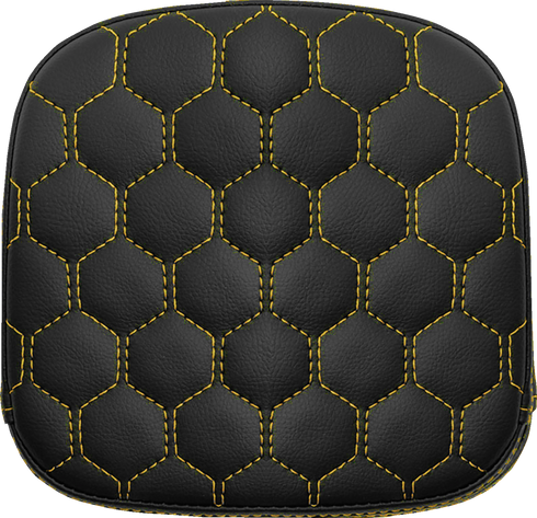 SADDLEMEN Sissy Bar Pad - Honeycomb - Gold Stitching 040749GOL