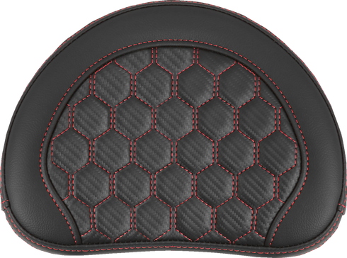 SADDLEMEN RoadSofa™ Sissy Bar Pad - Honeycomb - Red Stitching 051349RED