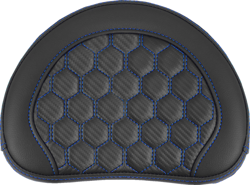 SADDLEMEN RoadSofa™ Sissy Bar Pad - Honeycomb - Blue Stitching 051349BLU