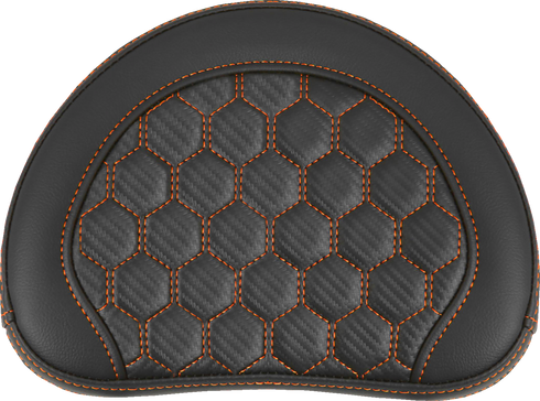SADDLEMEN RoadSofa™ Sissy Bar Pad - Honeycomb - Orange Stitching 051349ORA