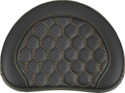 SADDLEMEN RoadSofa™ Sissy Bar Pad - Honeycomb - Gold Stitching 051349GOL