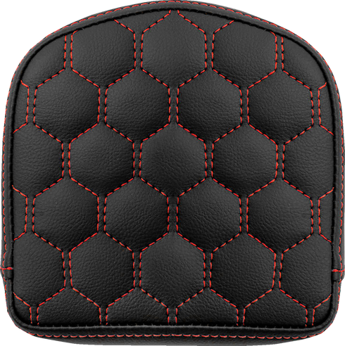 SADDLEMEN RoadSofa™ Sissy Bar Pad - Honeycomb - Red Stitching 040849RED